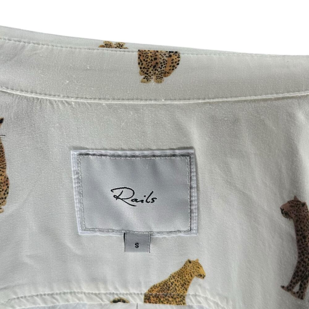RAILS White Jaguar Print Long Sleeve Button Down … - image 4
